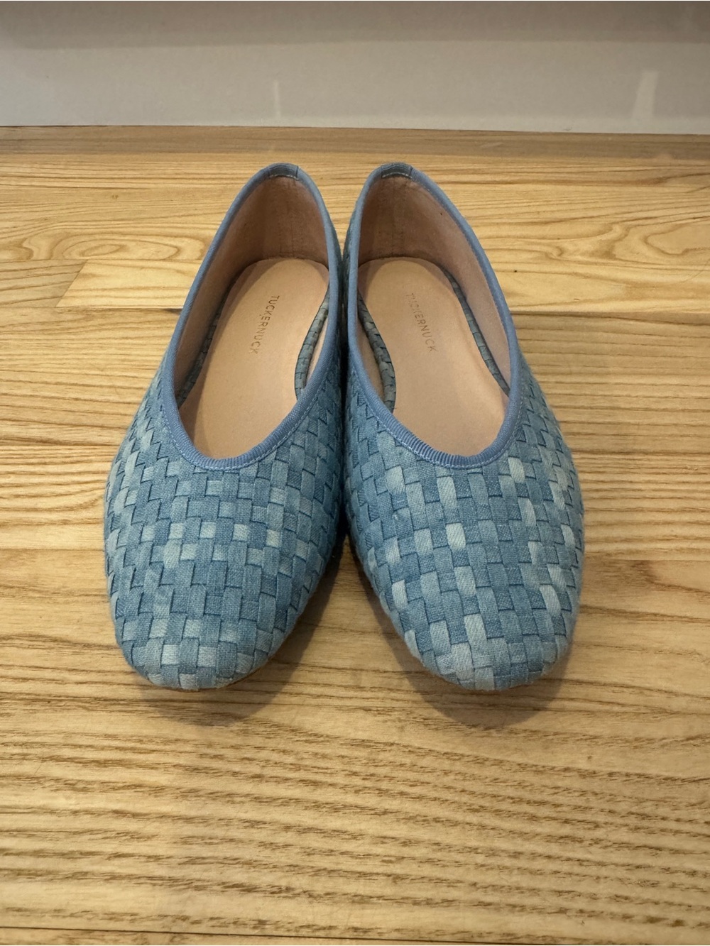 Tuckernuck Blue Woven Ballet Flats